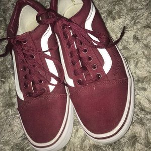 Old school burgundy vans